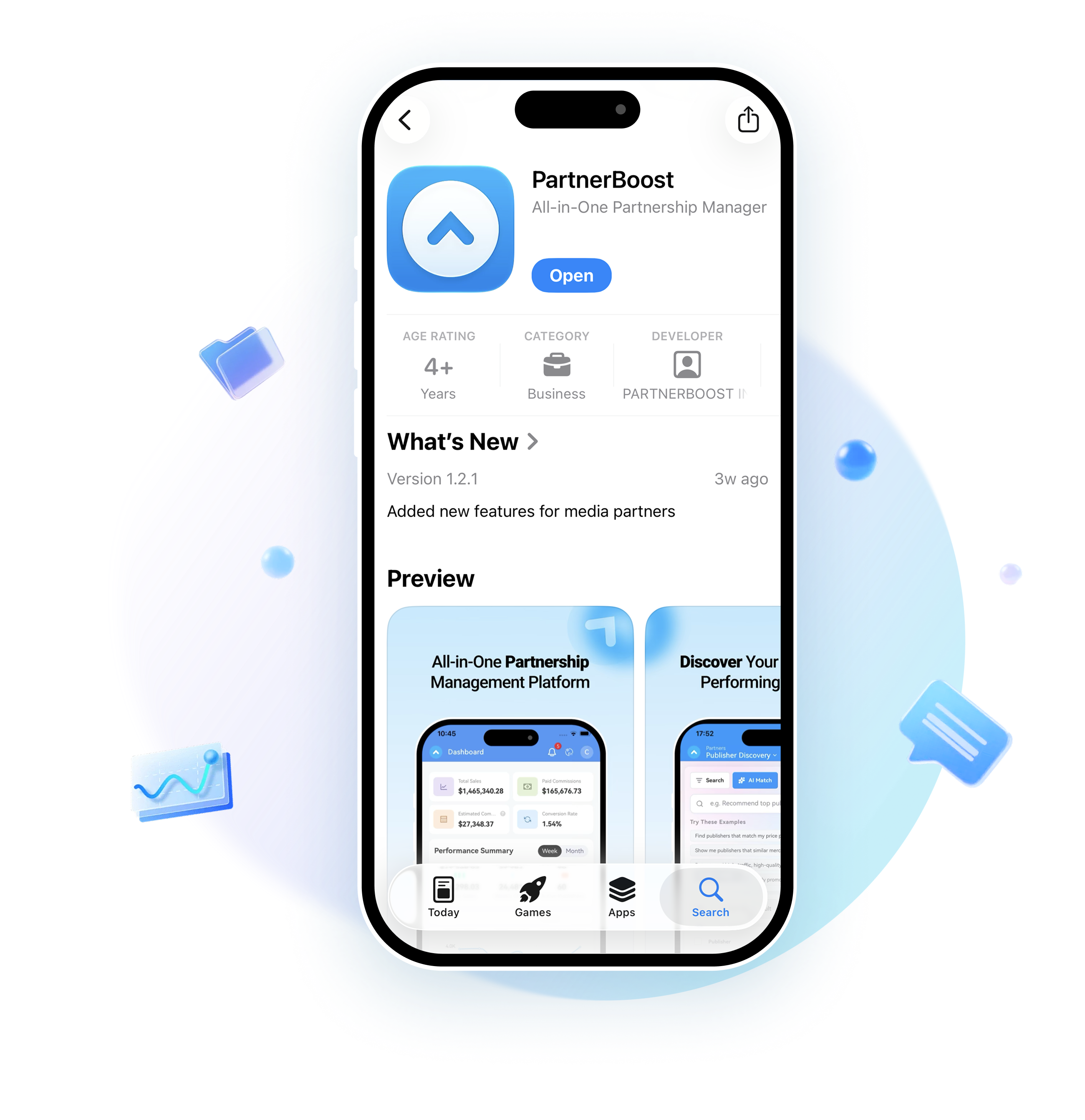 智能手机上的 PartnerBoost 应用